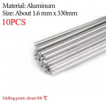 1,6/2,0 mm madala temperatuuriga kergesti sulav keevitusvarras universaalne roostevabast terasest alumiiniumist s&uuml;damikuga traatvardad, jootepulber keevitusvarras 1.6mm-10pcs