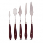 5 tk/komplekt v&auml;rvipalett Spaatel roostevabast terasest segamislabidas sillutis rullimine siluv painduv tera kunstiline