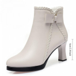 Naiste l&uuml;hikesed saapad S&uuml;gis- ja Talvine T&auml;ielikult sobivad terava ninaga k&otilde;rge kontsaga saapad Naiste tikk-kontsaga naiste fliisvoodriga saapad 39