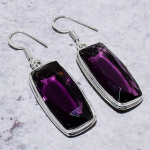 Amethyst Gemstone Handmade 925 Sterling Silver Jewelry Earring 2.01 j8c07