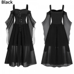 Halloweeni kleit Maskeraadi gooti viktoriaanlik maksikleit Vintage pitskleit Stiilne Cosplay balli kleit Halloweeni kost&uuml;&uuml;m keskaegne liblikas varrukas XXXXXL must