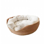 1 tk Neli Aastaaega Lemmiklooma Voodi Koerakuut Kassipojale Koeravoodid Diivan K&auml;sit&ouml;&ouml;na Valmistatud Bambusest Kootud Kass Hubane Pesa Lemmikloomatarvikud 36*36cm