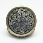 Vintage &otilde;&otilde;nsate lilledega mini kokkupandav &uuml;mmargune tasku, kahepoolne meigipeegli kingitus Random Pattern