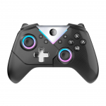 Bluetooth juhtmevaba kontroller Switch Pro jaoks, m&auml;ngupult Switch OLED/Ps3/Android jaoks 6-teljelise k&auml;epidemega, PC/telefoni juhtkang RGB-ga must
