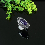 Natural Sage Amethyst Gemstone 925 Sterling Silver Gift Ring Size 10.5 b0h06