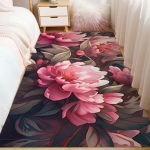 Roosa pojeng Ilus lillekujundus Vaip Magamistuba Elutuba R&otilde;du Vannituba Restoran K&ouml;&ouml;k P&otilde;randamatt Vaibad 50*120cm