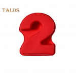 3D digitaalne koogivorm, silikoonist mittekleepuva numbriga koogivorm kookidele, k&otilde;rge madala temperatuuriga libisemisvastase tekstuuriga &uuml;llatusega s&uuml;nnip&auml;evaleivavorm 1 punane