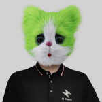 Armas kiisumask kogu n&auml;oga peakatete kost&uuml;&uuml;mide peol Naljakas loomamask Halloweeni peoetenduse rekvisiidid roheline