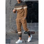 S&uuml;gis Meeste Spordidressid Vabaaja Pikkade Varrukatega T-s&auml;rk P&uuml;ksid Komplektid 2 tk Vintage Jooksu&uuml;likonnad Meeste Riided Jooksup&uuml;ksid R&otilde;ivad S