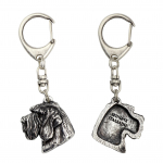 Italian Spinone, Spinone Italiano, Bracco Spinoso - Silver-plated key ring with dog, handbag decoration, backpack pendant by Art-Dog brand