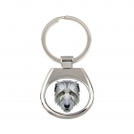 Irish Wolfhound - geometric keychain with a photo and the inscription Art-Dog