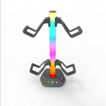 RGB-k&otilde;rvaklappide alus, m&auml;ngukontrolleri hoidik, lauam&auml;ngupeakomplekti hoidik 9 valgusrežiimiga, 2 USB-laadimise ja 1 C-t&uuml;&uuml;pi, arvuti k&otilde;rvaklappide tarvikute jaoks must