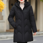 Suures suuruses XL-6XL Talvised pikad parkad Naiste pealisr&otilde;ivad Kapuutsiga Elegantne Uus Mantlid Lahtised Paksud Soe Keskea Naiste Joped 2XL must