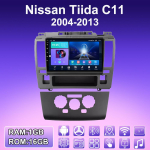 2 DIN Android Carplay autoraadio Nissan Tiida C11 2004-2013 jaoks Multimeediam&auml;ngija Peaseade Stereo GPS Navigatsioon BT WIFI 4+64GB 1+16GB,B black