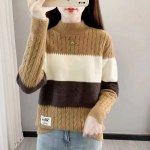 Poolk&otilde;rge kaelusega avar sviiter naiste s&uuml;gis- ja talvev&auml;rvi blokeeritud interj&ouml;&ouml;ri jaoks koos talvise paksu silmkoelise p&otilde;hjaga kampsuniga S tumesinine