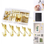 130x pildirippude riputuskomplekt, raud ja terasnaelad Heavy Duty Gold Art