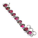 Bi-Color Tourmaline Gemstone Handmade 925 Sterling Silver Bracelet 7-8 u3q56