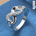 925 Sterlingh&otilde;be AAA Tsirkoon S&uuml;damekujuline S&otilde;rmus, Moekad Pulmaehted 7#