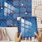 10 tk/komplekt Dream Blue Plaadikleebis K&ouml;&ouml;k Backsplash &Otilde;likindel vannituba Veekindel Kodukaunistus Seinakleebised Peel Stick Kunstimaaling 10cmX10cmX10pcs sinine