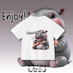 Moo Deng Tiny Baby Hippo Star Tai Armas Pygmy Hippo Unisex Lapsed Poiss Poiss T&uuml;druku T-s&auml;rk tr&uuml;kiga l&uuml;hikeste varrukatega &uuml;mara kaelaga 100cm