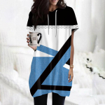 Naiste pusad Vabaaja l&uuml;hikeste varrukatega s&auml;rgid Moodne tr&uuml;kiga tuunikatopid taskutega L sinine