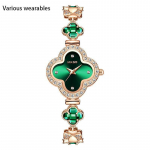 Uus kerge ja luksuslik moodne retro neljaleheline ristikhein k&otilde;rgekvaliteediline k&auml;ev&otilde;ru kristallist teemant naiste veekindel k&auml;ekell