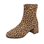 Moodsad naiste saapad Uus br&auml;nd Retro Elegantne K&otilde;rged kontsad Pahkluusaapad Uus trend Mugavad &Uuml;hev&auml;rvilised K&auml;sit&ouml;&ouml;kingad Naistele Botas De Mujer 36 leopardimustriline v&auml;rv