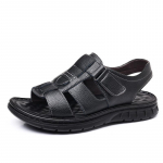 Moodsad meeste suvesandaalid Pu-nahast kerged hingavad rannasandaalid 2024 Uus moodsad vabaaja sussid meestele Libisemiskindlad sandaalid 38 must