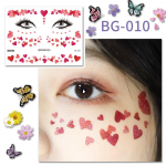 Tattoo stickers Women's Temporary Tattoo Sticker Strawberry Flower Butterfly Waterproof Face Sticker Forehead Eye Music Festival Face Stickers