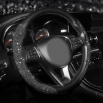 Auto rooliratta katte teemantkaitsekomplekt Hingav libisemisvastane autotarvikud Universaalne Bling t&uuml;drukutele, naistele must