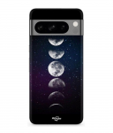 Coque - MANIACASE - Google Pixel 8a Pro - Souple - Noir - LUNE PHASE NUIT ETOILE