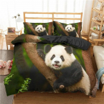 3D-prinditud Panda voodipesukomplekt, tekikott voodipesukomplekt, tekikattega padjap&uuml;&uuml;r, kuninganna kaheinimesevoodiga poisid, t&uuml;drukud, t&auml;iskasvanud 135x200cm 2pcs