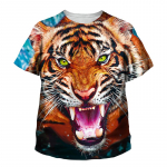 Laste tiigri T-s&auml;rk Naljakas ja lahe 3D prinditud T-s&auml;rgid Poistele T&uuml;drukutele Suvised &Uuml;markaelusega T-s&auml;rgid 170