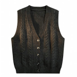 Kootud vest, meeste talvekampsun, kampsun, v&auml;ljast kantud, seest kihiline, varrukateta V-kaelusega topp XXXL