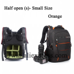 Universaalne kaamerakott suure mahutavusega DSLR-kaamera fotokott kaamera seljakott reisiseljakott Nikon Sony digikaamerale Orange-Half open (s)