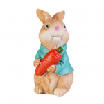 1/2 tk Lihav&otilde;ttej&auml;nese kujuke, mis hoiab k&auml;es v&auml;rvilist muna Porgand J&auml;nku kuju Vaigust Loom Skulptuur Kodukontori raamaturiiul t&ouml;&ouml;laua kaunistus A