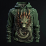 Moodne meeste kapuutsiga dressipluus 3D-prindiga Lion Dragon Tiger Cross Mustriga 3D kapuutsid visuaalse efektiga pulloverid S