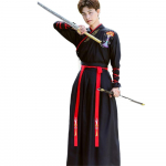 Hiina element Lootuslatern Hanfu Kena Must V&otilde;itluskunstide T&auml;iskasvanute Komplekt 2XL must