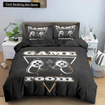 Laste Poiste Teismeliste M&auml;nguri Voodipesu Komplekt M&auml;ngupuldiga Tekikott M&auml;ngupuldiga Tekikate 3D Prindiga Voodipesu Suurus Queen King Pol&uuml;ester Tekikate EU single(135x200cm) gray
