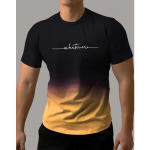 Vibrant Gradient Comfy Tee &ndash; pehme hingav &uuml;mara kaelusega l&uuml;hikeste varrukatega moodne topp kevadsuvepuhkuseks vaba aja veetmiseks L kollane