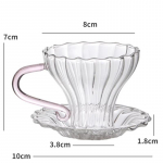 Lihtne triibuline klaasist teetass Euroopa stiilis p&auml;rastl&otilde;unatee tass kandikuga k&otilde;rge boorsilikaatklaasist k&otilde;rge temperatuuriga kohvitassidega 120ML