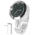 Universaalne 7/8 tolli veekindel kroomitud mootorratta jalgratta juhtraua kinnitus kvartskell Alumiiniumist helendav kell Moto tarvikud h&otilde;be