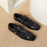Naiste vintage Mary Jane Flats vabaaja balletikorterid, kandilise varbaga jalutusjalatsid pahkluu rihmaga, mugavad PU-nahast t&ouml;&ouml;korterid naistele 41