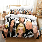3D Tr&uuml;kk Tokyo Revengers Anime Voodipesu Komplekt Kahekohaline Twin King Suur Tekikott Tekk Padjap&uuml;&uuml;r Poisid T&uuml;drukud T&auml;iskasvanud Magamistuba 70x133cm 2pcs