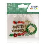 &Eacute;tiquettes cadeaux - ARTEMIO - Joyeux No&euml;l - transparentes - lot de 8 - 4,5 x 7,5 cm