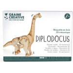 Maquette 3D M&eacute;canique en bois - Diplodocus - Mod&eacute;lisme - Blanc - Enfant - 48 pi&egrave;ces pruun