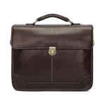 Jiameida Retro Nahast Portfell - 15,6-tolline Multifunktsionaalne Meeste K&auml;ekott 15.6 inch pruun