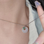 H&otilde;bedane antiikstiilis bambuslehest rahupandlaga kaelakee naistele rangluukett mikroinkrusteeritud tsirkoonist ripats kaelakeelele 1PC