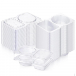 20 TK Korduvkasutatavad Suupistepakkide N&otilde;ud Kahekordse Sektsiooniga Suupisten&otilde;ud 2 Sektsiooniga Paksustatud ja Kaasaskantavad Hingedega Kaas L&auml;bipaistvad Plastikust Portsjonitopsid 20PCS