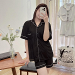 L&uuml;hikeste varrukatega pidžaamad Naiste suvine lihtne &uuml;hev&auml;rviline helde pidžaama armas t&uuml;druk komplekt versioon Ims Homewear M valge